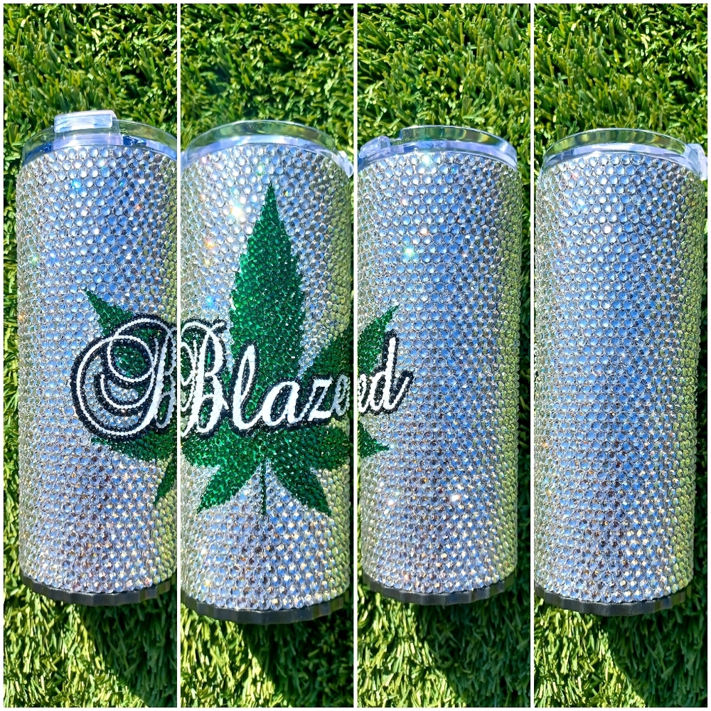 FULLY Hand EMBELLISHED 20oz Tumbler - individual rhinestones